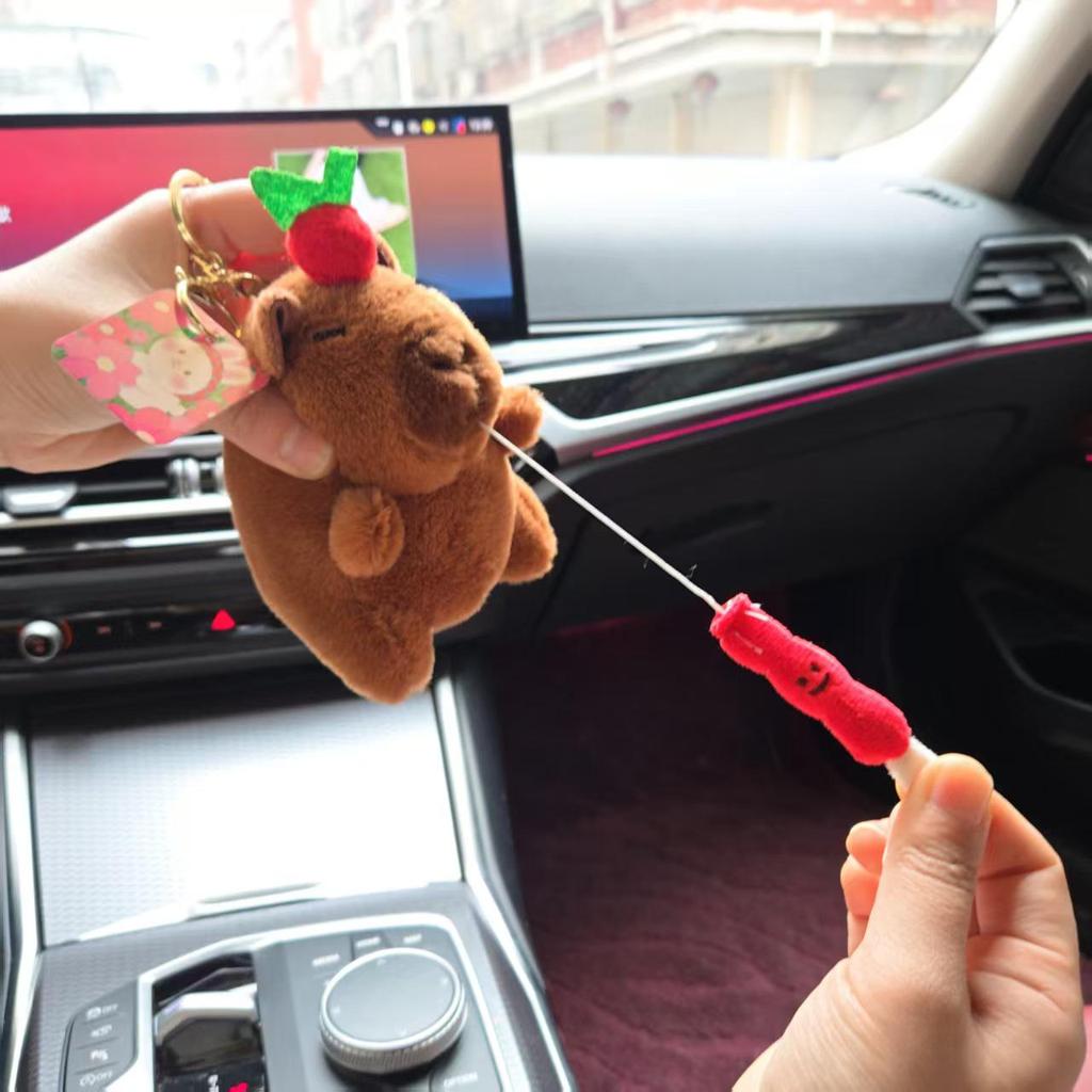 Capybara Plush Keychain Tanghulu Pull String Bag Charm Toy