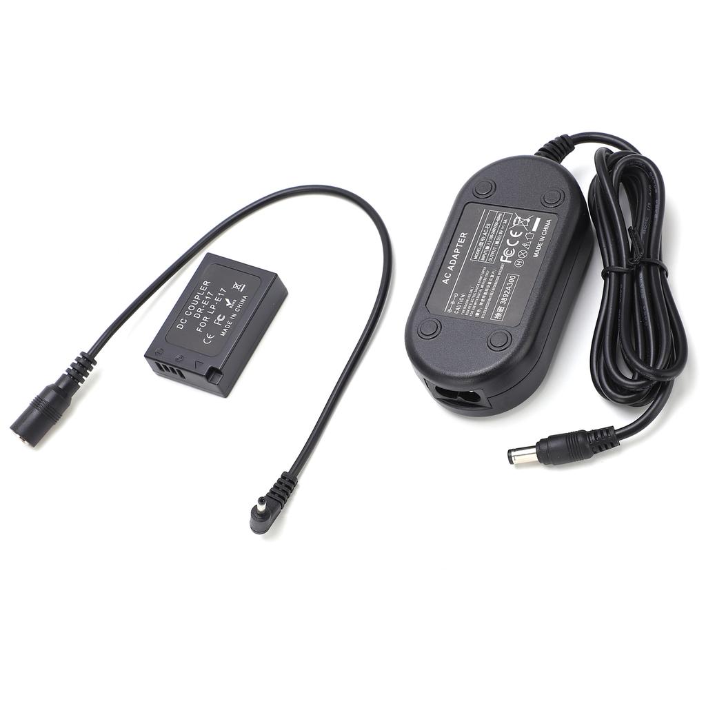 LPE17 Dummy Battery with AC Power Supply Adapter Fully Decoded for Canon M3 M5 M6 Camera