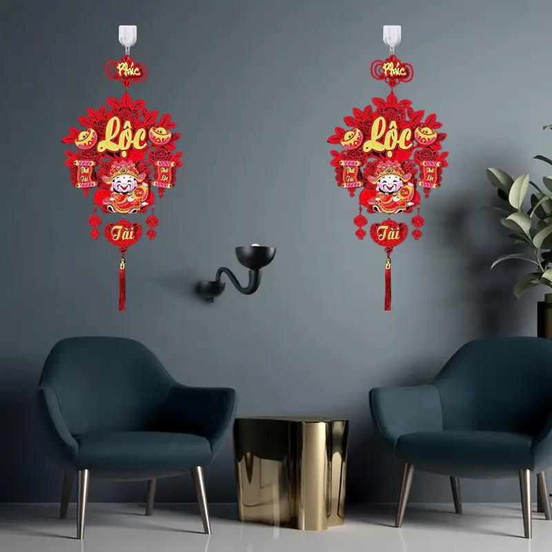 1PC Hanging Spring Festival Lunar New Year Pendant Traditional Tassel Pendant Ornament Gifts Good Lucky Charm 2025 Tet