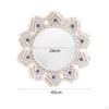 Hanging Wall Mirror Macrame Fringe Decorative Circle Makeup Nursery Decor Boho