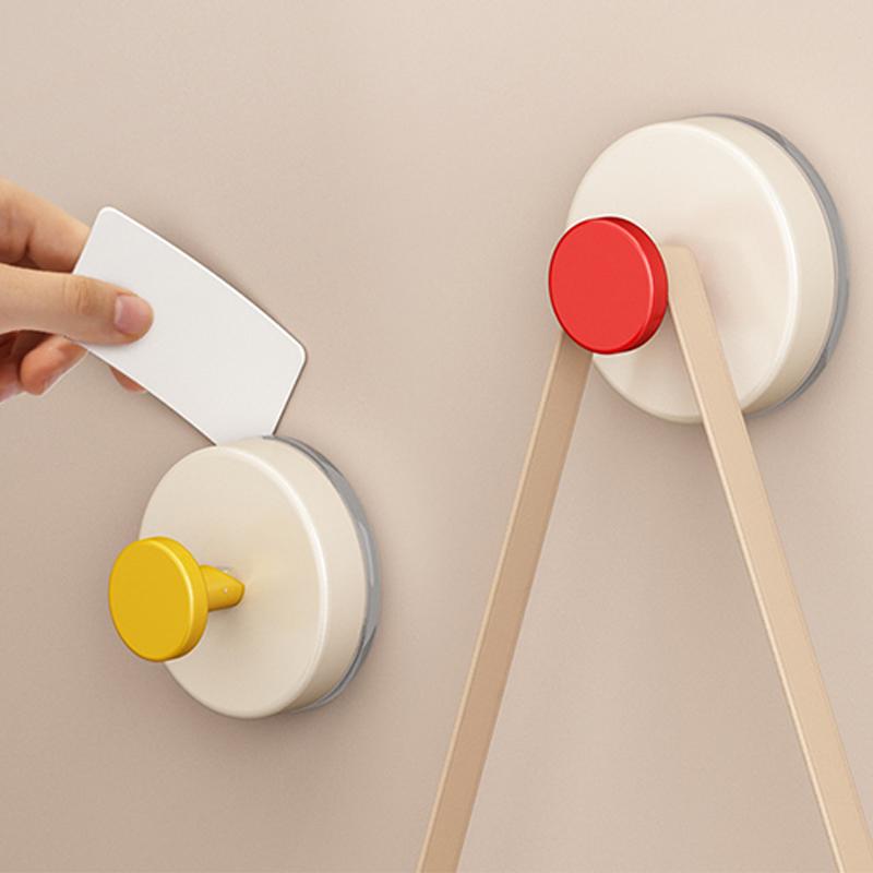 Reusable Abs Suction Cup Hook Punch-Free Wall Mounted Wall Hanger Accessories Vacuum Door Hooks Toilet