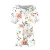 Damenmode Große Größe Rundhals Kurzarm Casual Print Lose Pullover Top