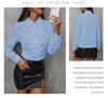 Europäisches & Amerikanisches Stilvolles Weißes Chiffon Rüschen Langarmhemd für Damen