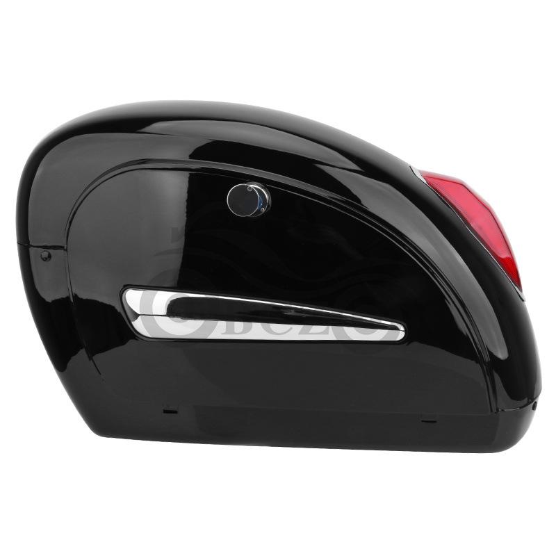 Black Small Pannier with Lights for Harley Cruiser Prince Motorcycle