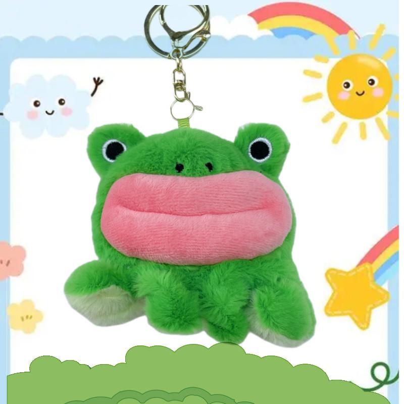 Adorable Frog And Duck Plush Keychain Couple Cute Animal Transforming Bag Charm