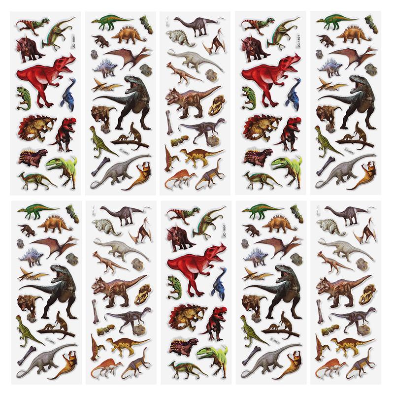 10Sheets 3D Bubble Stickers Cartoon Animal Cars Sticker Kids Boy Girl Birthday Party Favors Pinata Fillers Christmas Gift Toys