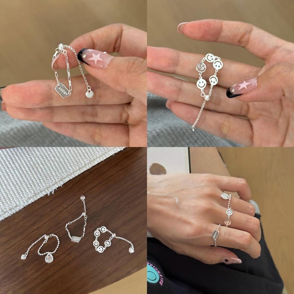 Stilvoller Koreanischer Geometrischer Verstellbarer Kupferring Für Frauen Perfekt Zum Schichten