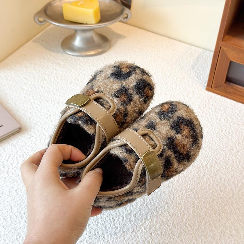 Plüschgefütterte Winter-Mokassins für Mädchen - Warme Baumwoll-Outdoor-Schuhe für kleine Mädchen