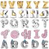 Argint 925 26 Litere A-Z Componente Alfabet Perle Cuvinte în Engleză Pandantive Charm-uri Metal Oțel Auriu DIY Brățară Colier Bijuterii Cadou