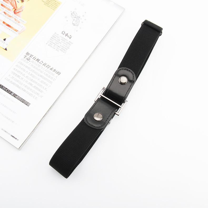 Elastischer Ledergürtel für Damen und Herren mit Druckknopf und verstellbarer Länge für Freizeitkleidung