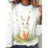 Women's Fashion Casual 3D Print Crew Neck Long Sleeve T-Shirt