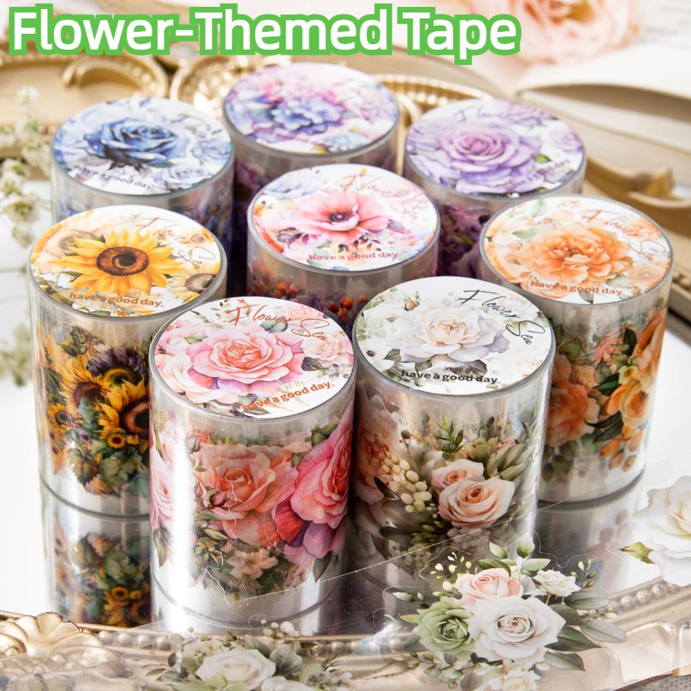 

Plant Flower Lovers PET Washi Tape Journal Masking Tape DIY Sticker Set Sunflower