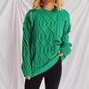 Women's Hollow Hole Design Fried Dough Twists Loose Sweater Long Sleeve Ins Lazy Style Lovers' Sweater