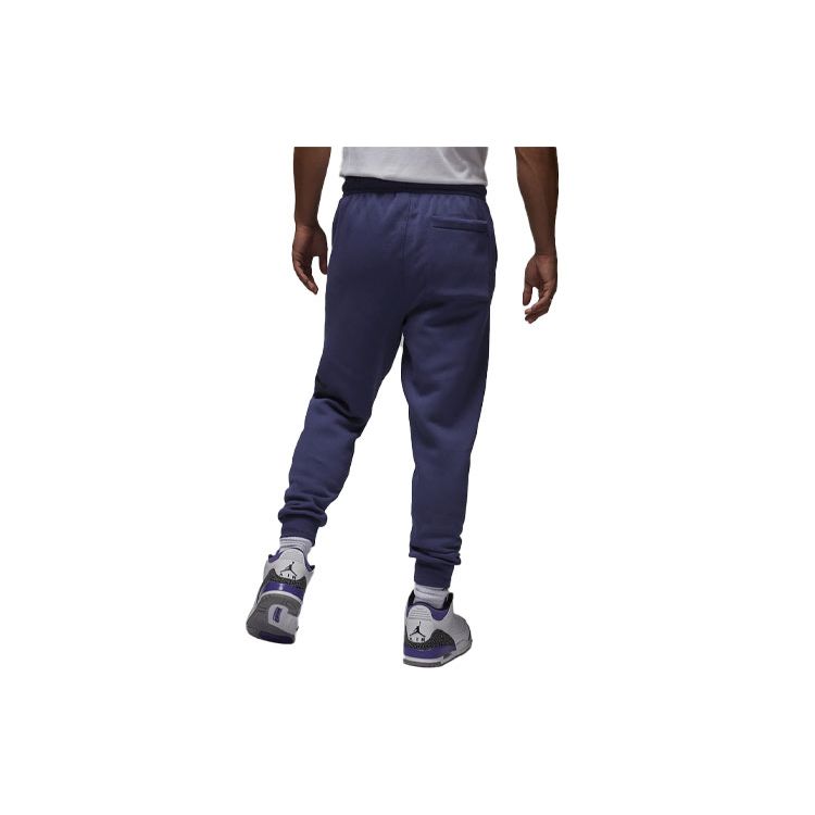 Jordan Logo Print Running Fitness Fleece-Lined Thick Lace-Up Knit Sports Pants Men Bottoms Purple FD7346-502