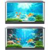 4 Pack Aquarium Background Polyester 30 x 18 Inch Cloth Fish Tank Background Undersea Corals Sunshines Rock Aquatic Plants Wallpaper with