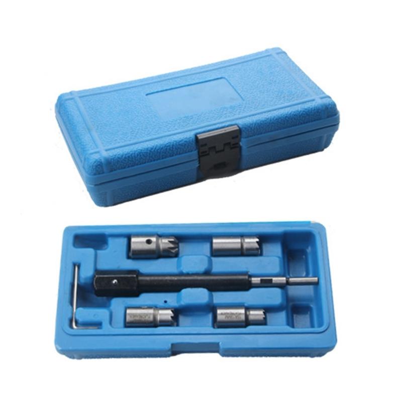 Steel Fuels Injector Seat Cleaning Reamer Kit 6PCS/set High Durability Tool For Effective Automotive Repair Maintenance
