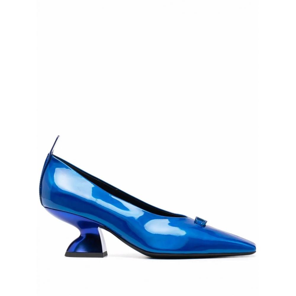 Salvatore Ferragamo Ferragamo F Heel Leather Pumps Blue