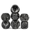 Cusdie Metal Solid DND Dices Pebbles Texture 7Pcs D4-D20 Polyhedral Dice Set for Role Playing Game Pathfinder Board Games TRPG