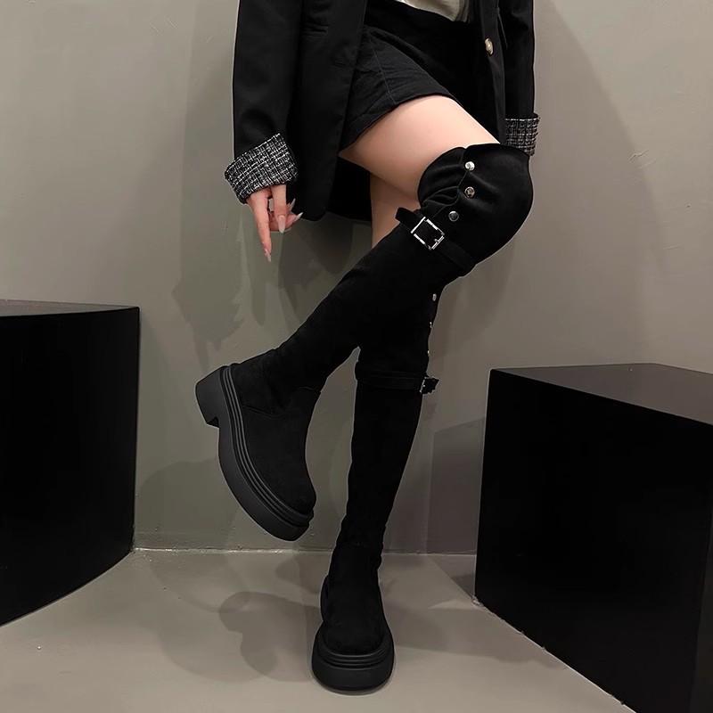 Fan Jieya boots boots women's autumn 2025 new Internet celebrity thin versatile retro thick-soled foreign thin boots
