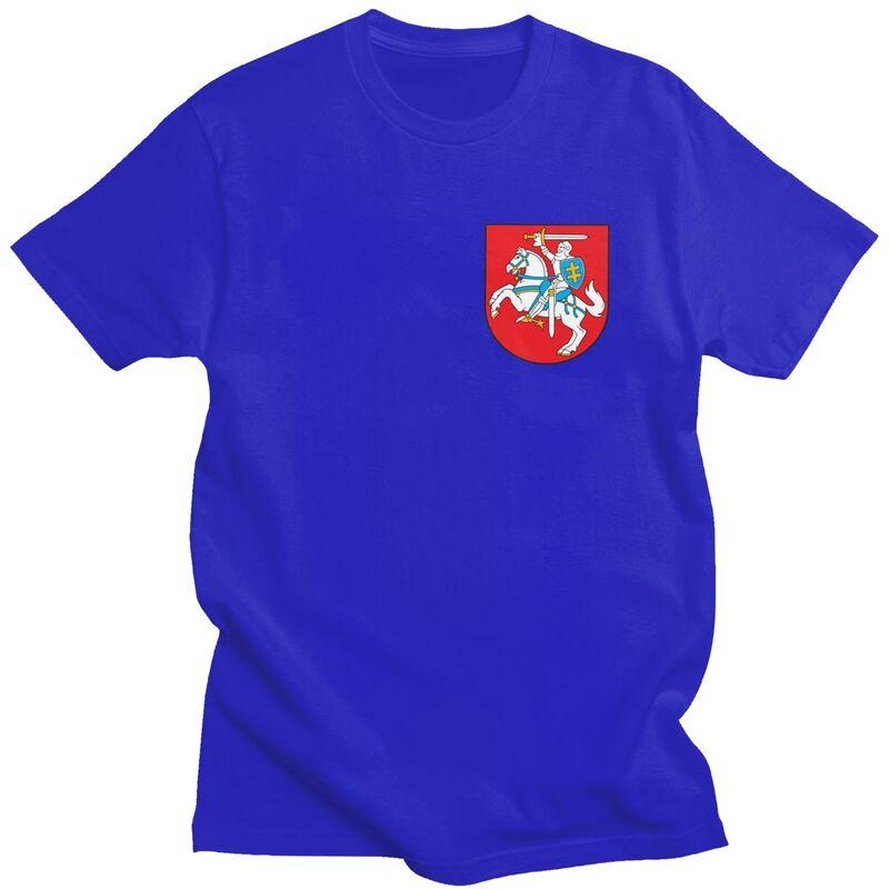 Custom Lietuva Lithuania Coat Of Arms T Shirt for Men Tshirt Leisure Tee Tshirt Loose Fit