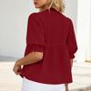 Womens Tops Half Puff Sleeve Shirts Cotton Ruffled Blouses Summer Button Up Blouses