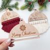6pcs DIY Woven Rope Christmas Tree Ornaments Unfinished Wood Slices Decorations