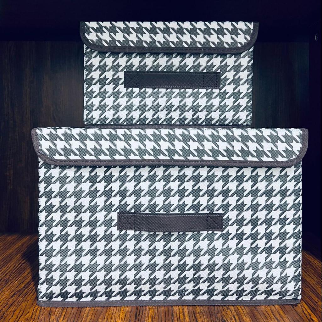 Foldable Dustproof Linen-Style Storage Box with Lid for Clothes and Sundries