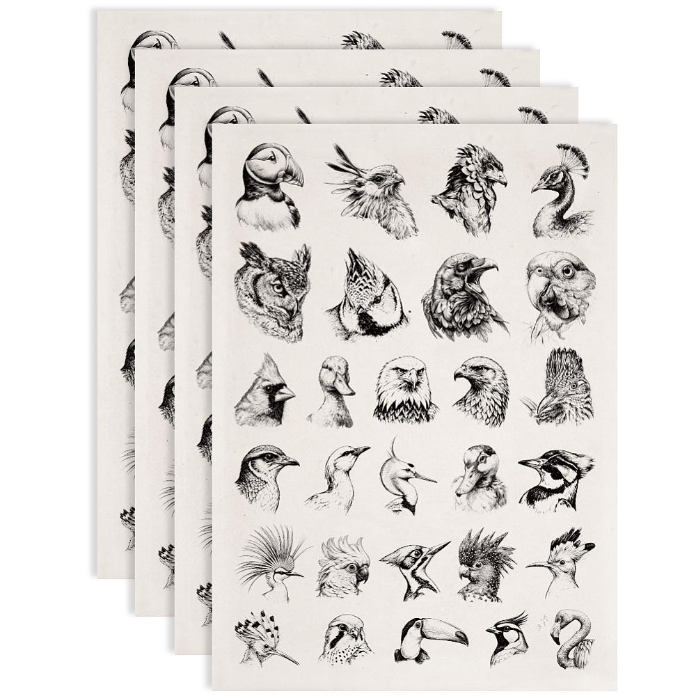 Paper Ceramic Decals Pottery Ceramics Clay Transfer Paper Underglaze Flower Paper Bird 520x370mm Pattern: 48x33mm