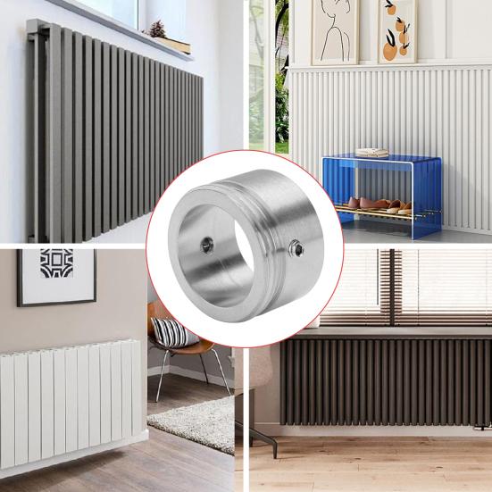 Stainless Steel Radiator Valve Adapter with Hex Wrench Screws Universal Leak-Proof Snap-On Metal Radiator Valve Connector Fitting Kit