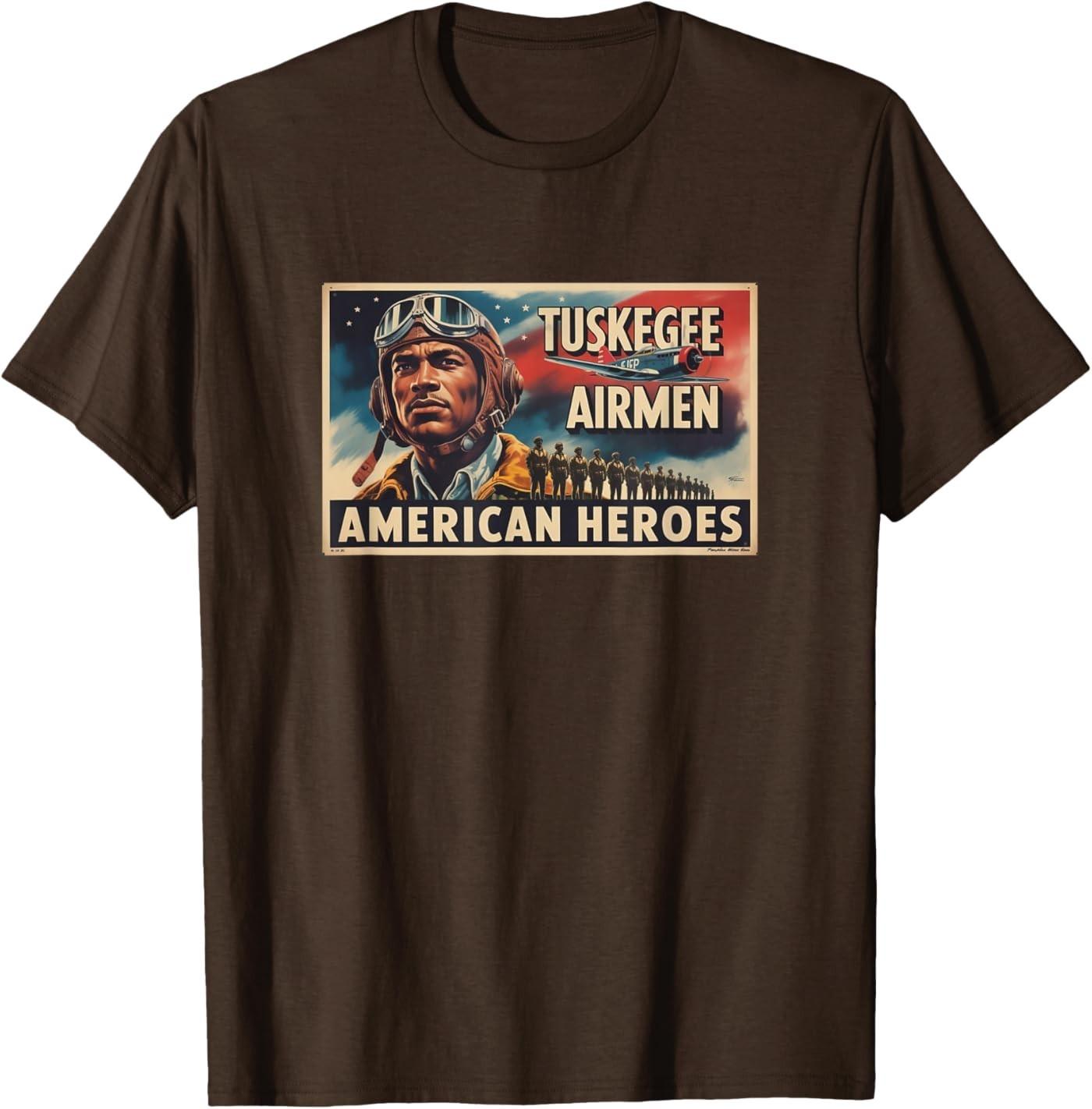 Retro Black Airmen Black History World War 2 Tuskegee Pilots Unisex T-Shirt S разноцветный