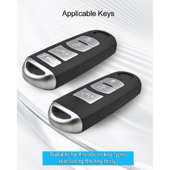 2 Pcs Key Fob Cover Soft TPU Car Key Fob Case Fit for Mazda 3 6 8 Miata MX-5 CX-3 CX-5 CX-7 CX-9, 4 Buttons Remote Key Protector Clear, Anti-Scratch