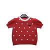 Miu-Style European High-Quality Early Spring 3D Floral Round Neck Knit Short-Sleeve Casual Pullover Top