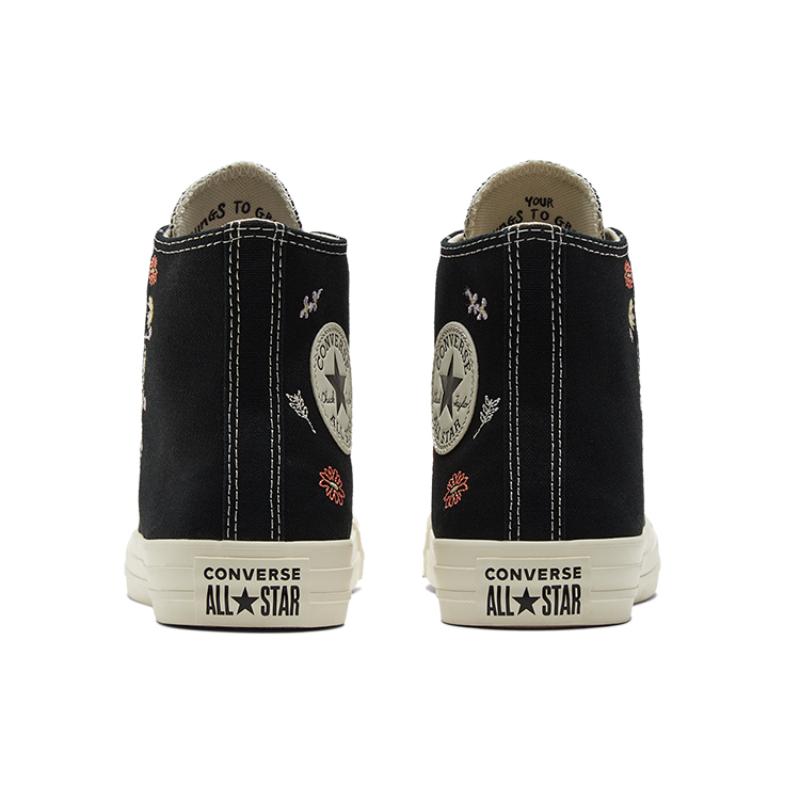 Converse Chuck Taylor All Star Floral Embroidered High Top Espadrilles Women's Black