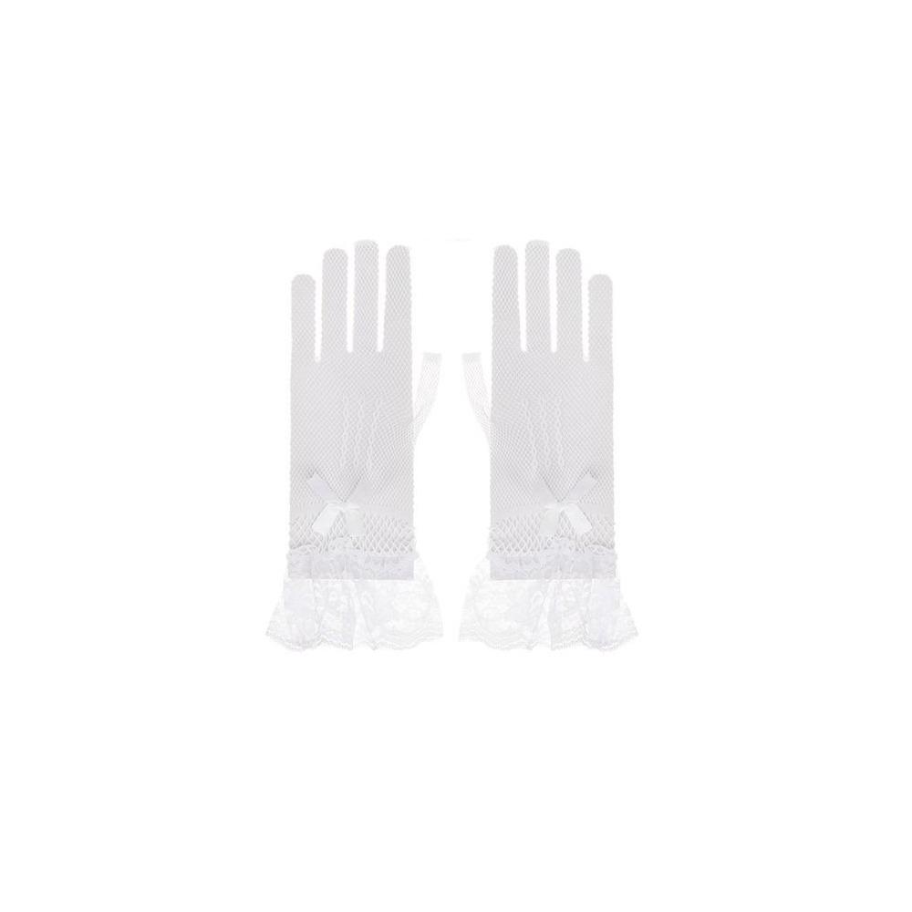 Short Women Lace Mesh Gloves Thin Etiquette Dress Gloves Holiday Princess Birthday Party Gloves