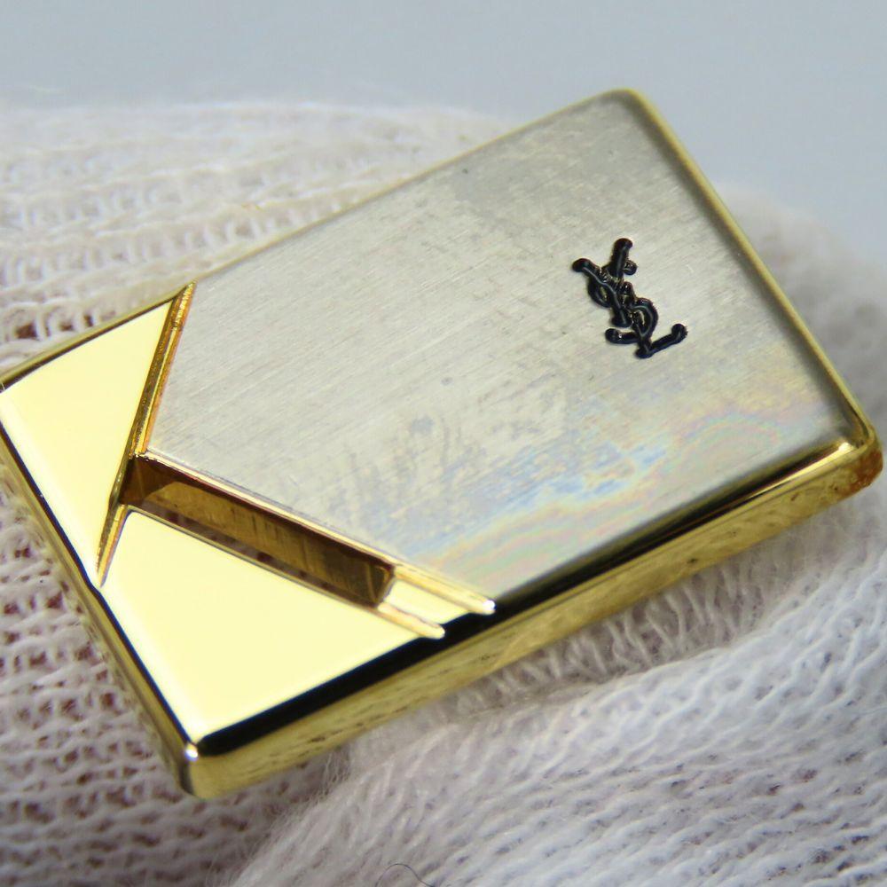 Used YVES SAINT LAURENT Cuffs Metal Gold Silver Plating