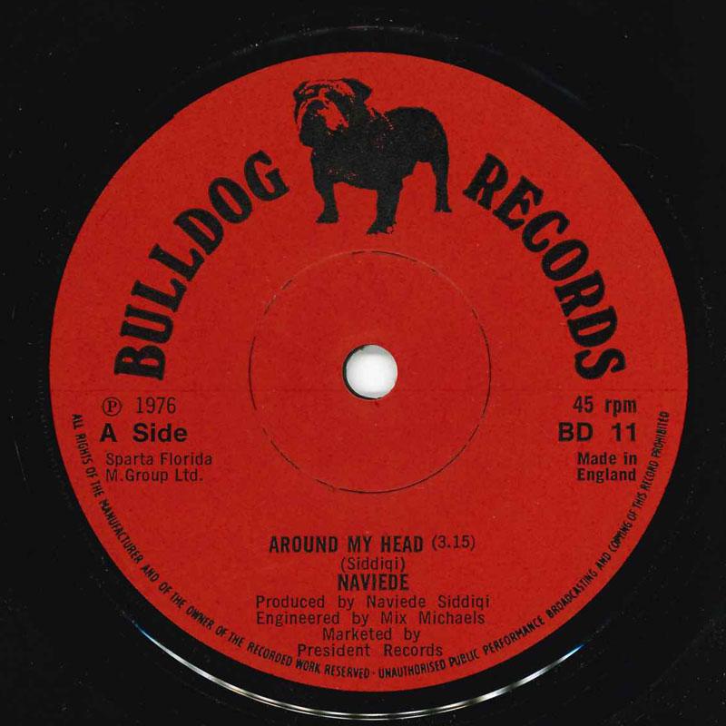 

7-дюймовая пластинка NAVIEDE - Around My Head BD11 Bulldog Records 1976 UK Pop Б/У