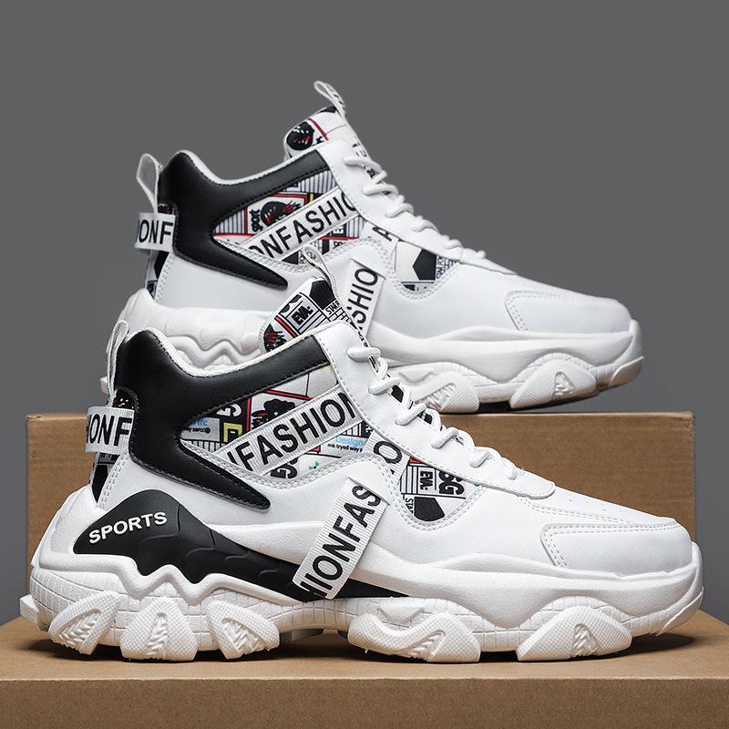 High-top Shoes Autumn New Platform Sports Students Basketball Training Non-slip Wear-resistant Casual Sports Shoes