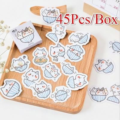 Cute Kawaii Cartoon Cat Rabbit Sticker DIY Diary Scrapbook Deco Decal Tag Crafts