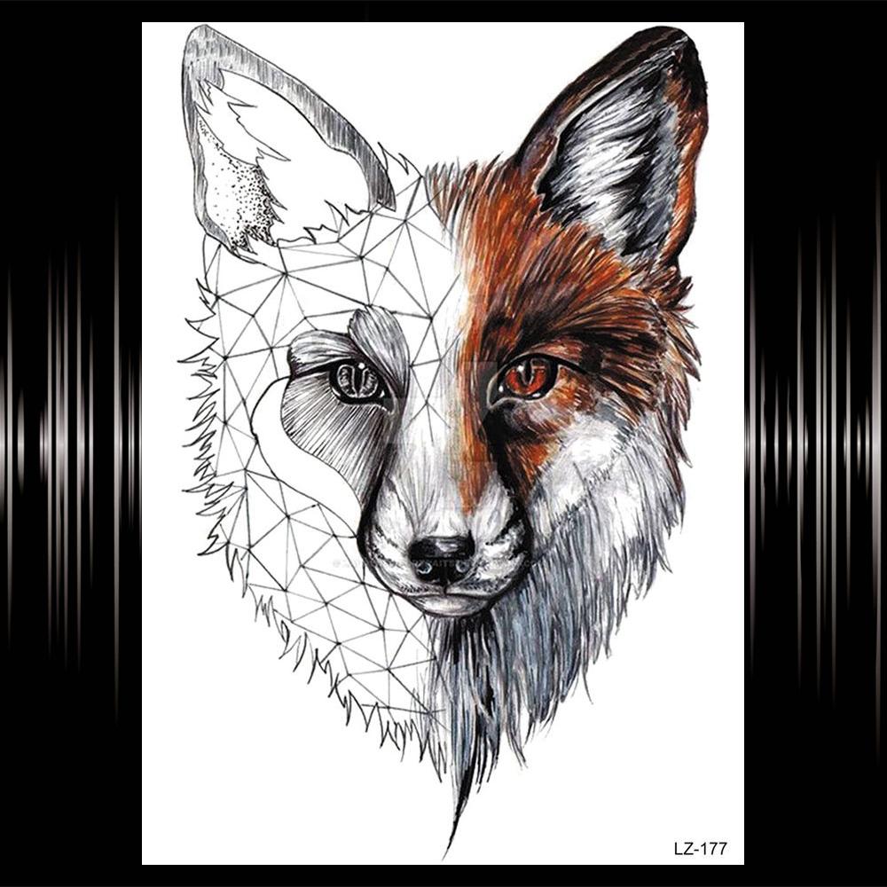 Watercolor Lion Tiger Temporary Tattoo For Women Men Atult Kid Realistic Fake Animal Tattoo Sticker Water Transfer Tatoos Thigh