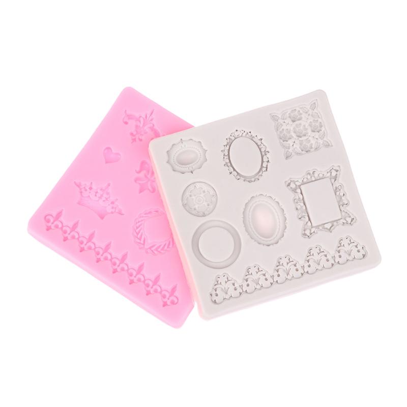 Dragonfly Crown Key Po Frame Shaped Silicone Mold Diy Lace Scroll Po Frame Silicone Candy Cake Border Decoration Mold