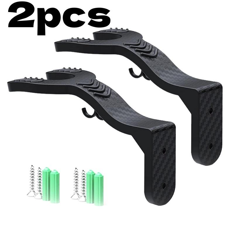 1/2PC Wall Mount Motorcycle Helmet Hook Racks Multifunctional Home Luggage Jacket Holders Black Sports Gear No-Drill Safe Hook