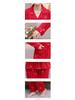 Festive Red Pure Cotton Long-Sleeve Pajama Set for Middle-Aged & Elderly Women (2026)