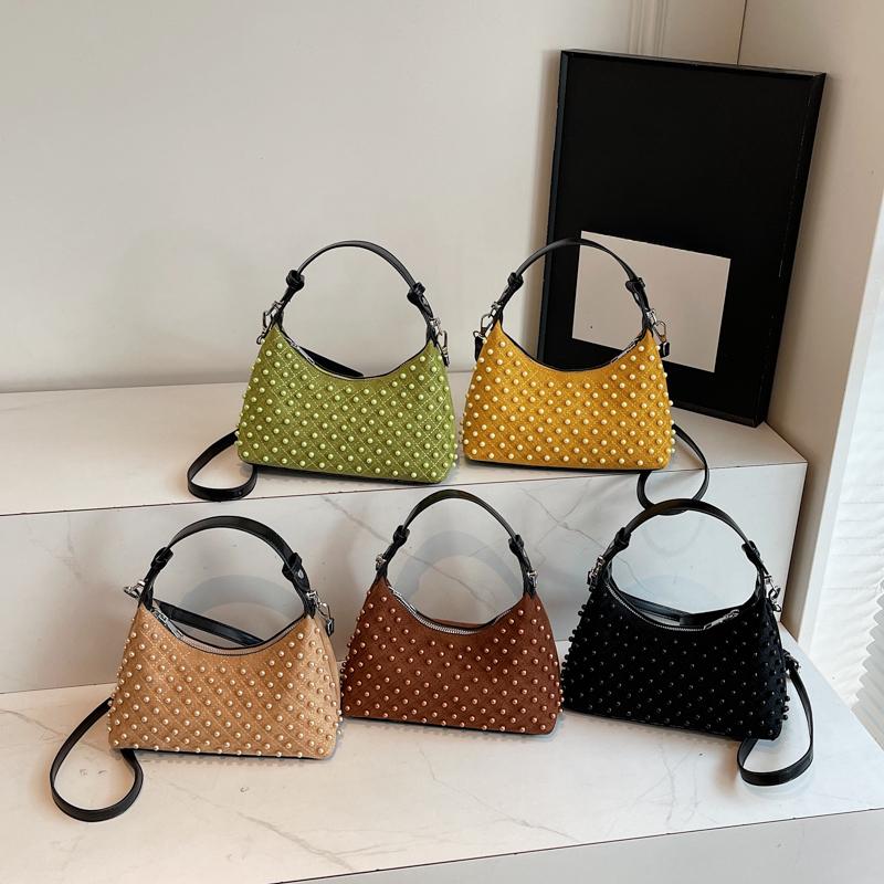 2025 New Rivet Women Bag PU Leather Shoulder Bags Fashion Diamond Inlaid Crossbody Bags For Women Small Shopping Messenger Bag