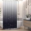 Cortina de ducha Cielo estrellado degradado Estampado de línea geométrica y puntos Cortina de baño impermeable Decoración de baño Tela de poliéster con ganchos
