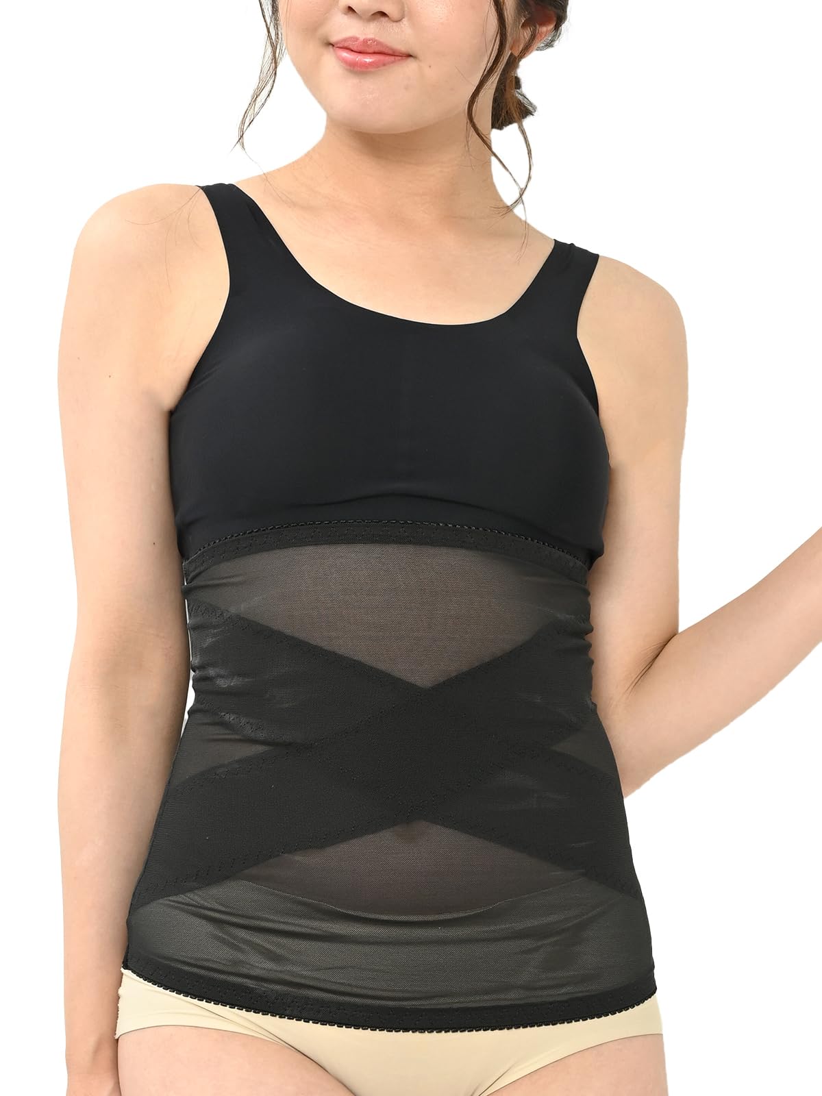 

JANJAM Базовая модель для талии больших размеров, размер LL, женский пояс, прозрачное корректирующее белье, черный, чёрный