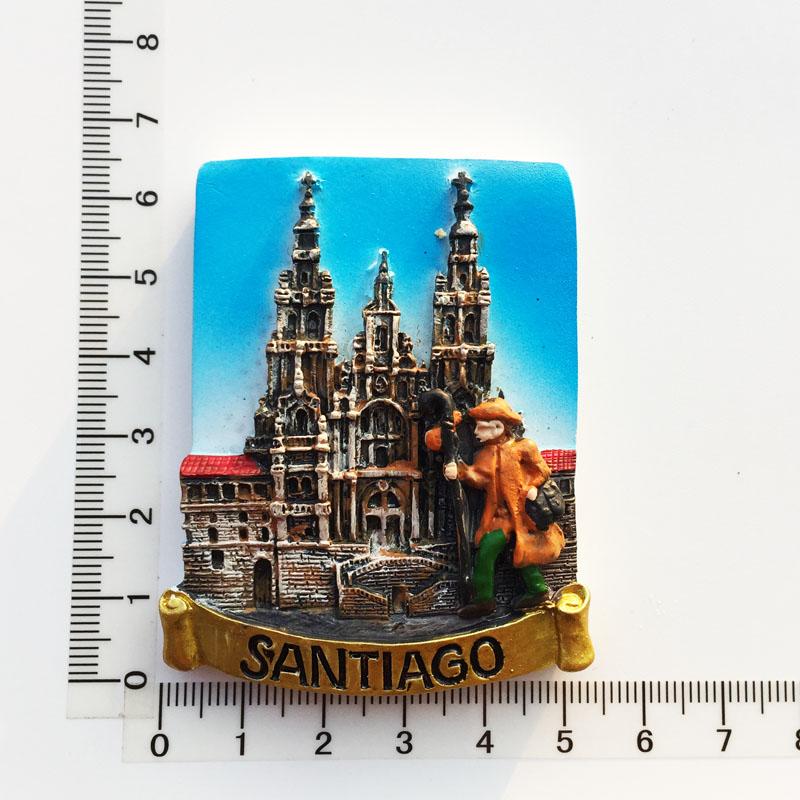 Spain Fridge Stickers Pamplona Santiago Covadonga Chateau Castina Uweda Ubeda Alcala Gate Travelling Souvenirs Fridge Magnets