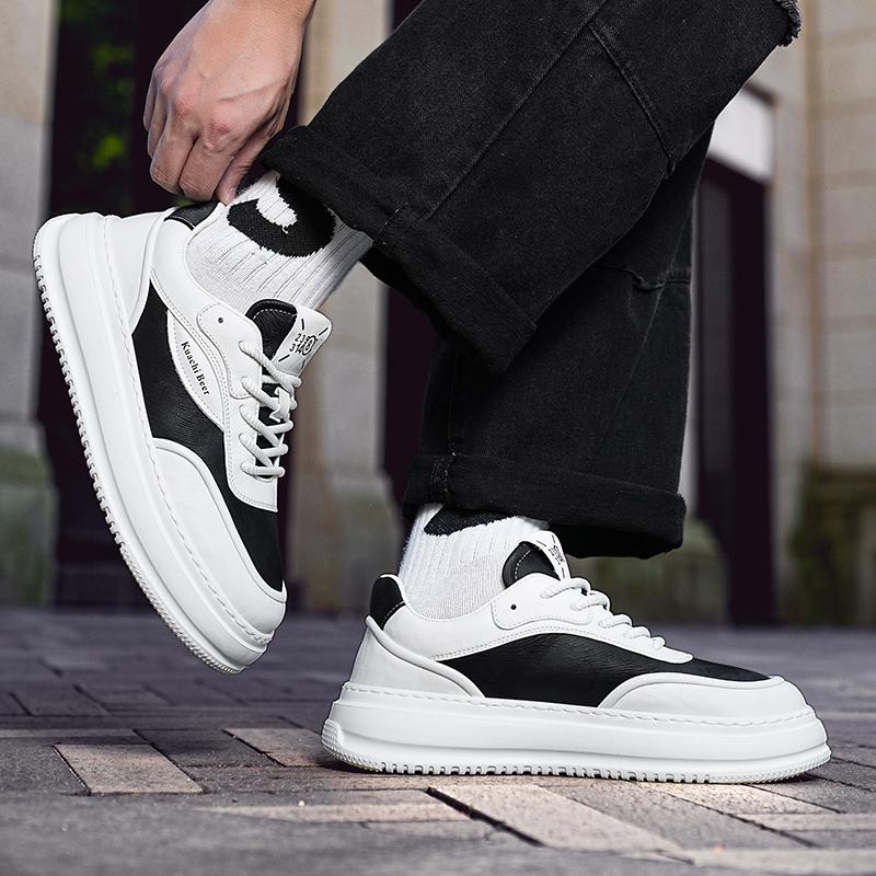 Мода2024 Высокое Качество Мужские Повседневные Кожаные Туфли Модные На Шнуровке — фото 7