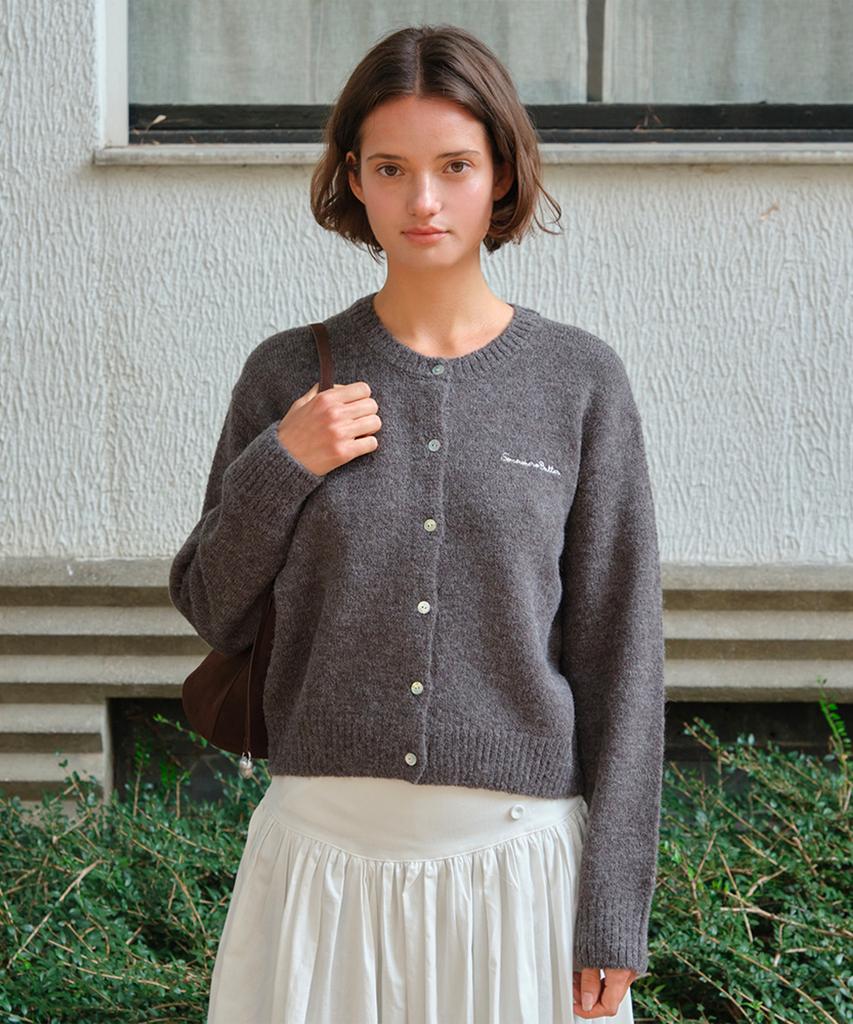 Sseomweeobeoteo Manon Alpaca Cardigan - Charcoal