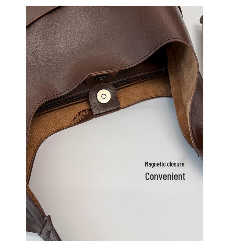 Retro Large-Capacity Textured Shoulder Bag - Women's Fashion Versatile Tote for Autumn/Winter