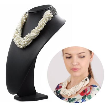 Hot Chunky Statement Luxury Choker Multiple Layer Simulated Pearl Rhinestone Necklace